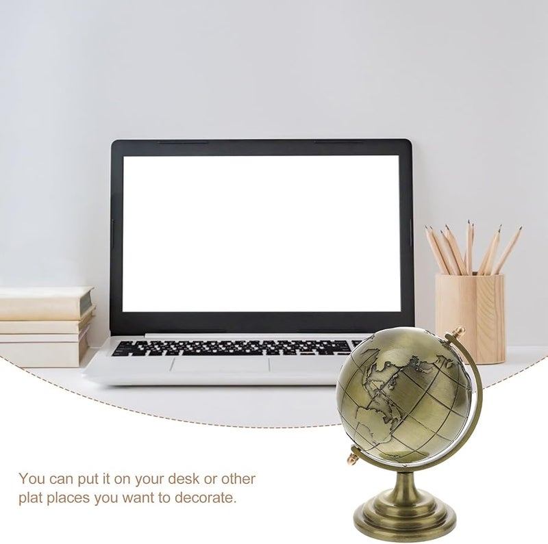 زخرفة مكتبية عالمية دوارة من البرونز العتيق لتزيين المكتب أو الدراسة أو المنزل - Image 4